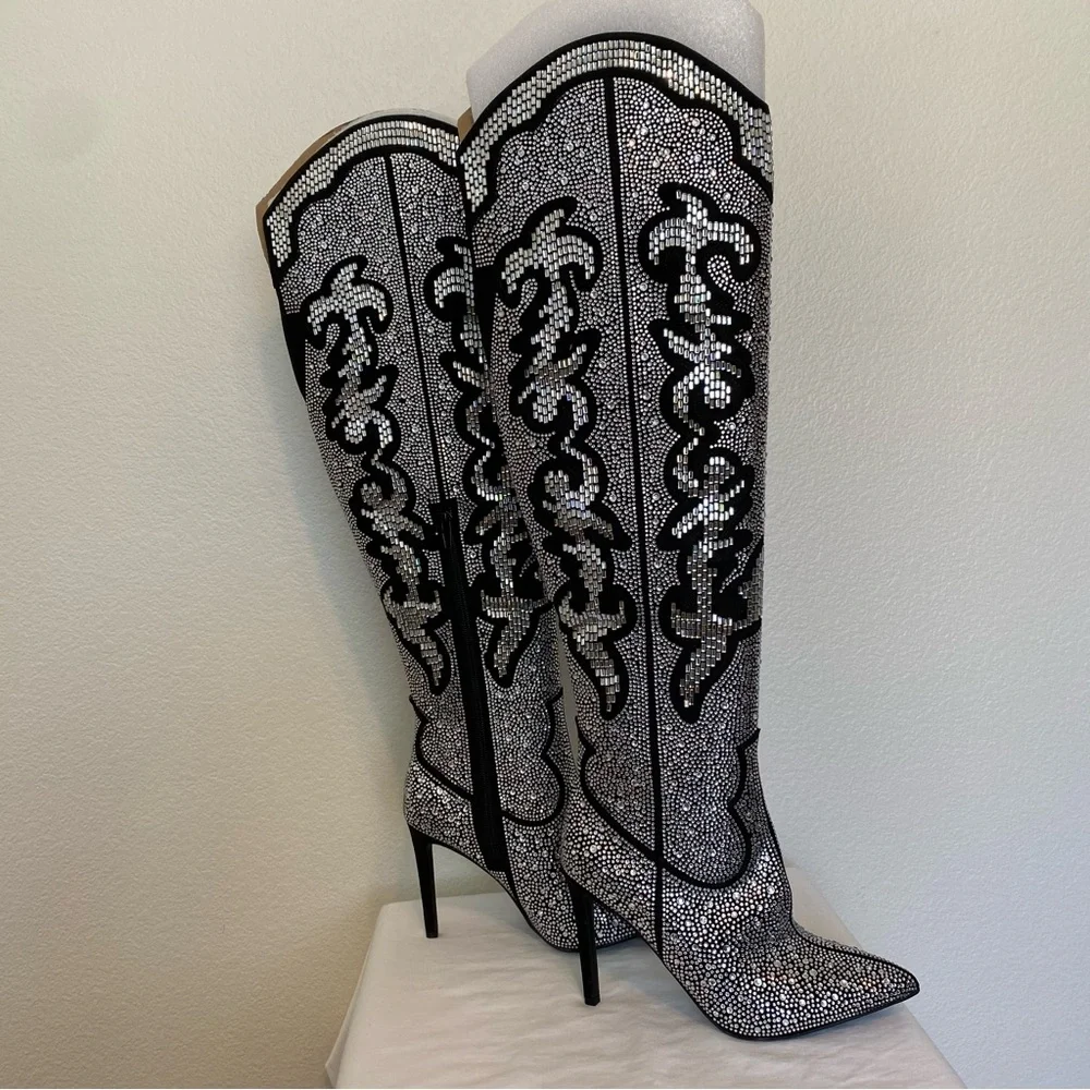 INC International Concepts Rhinestone Cowboy Boots 5 New Without Box